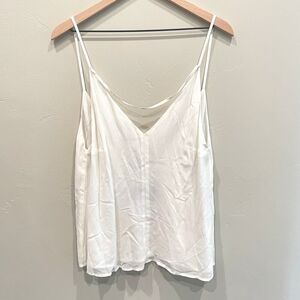 Reformation V-Neck Spaghetti Strap Tank Top in White - Size: Small
